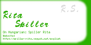 rita spiller business card